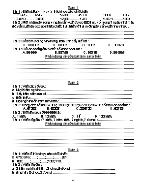 Bộ đề ôn tập môn Toán Lớp 4 lên 5